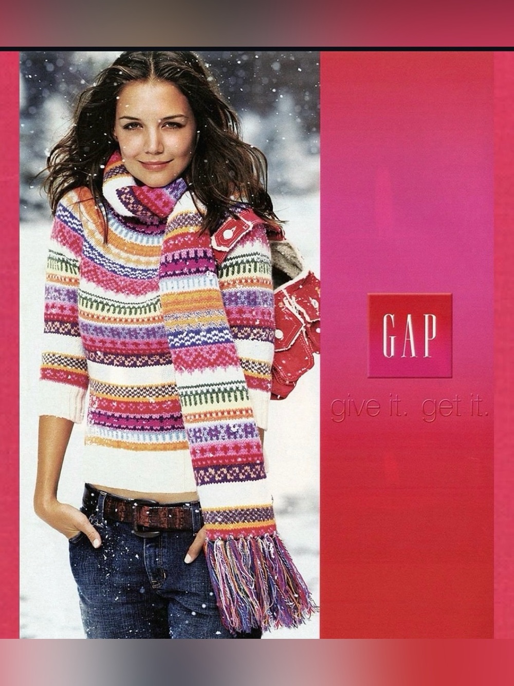 Gap holiday 2003 multicolor fair isle sweater hat scarf set vintage Y2K